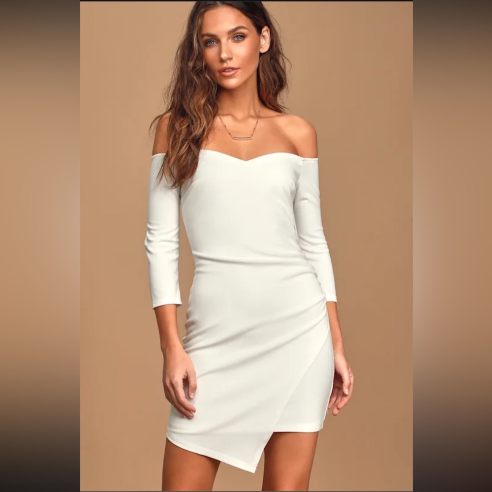 Baby Be Mine Off-the-Shoulder Bodycon Dress- S